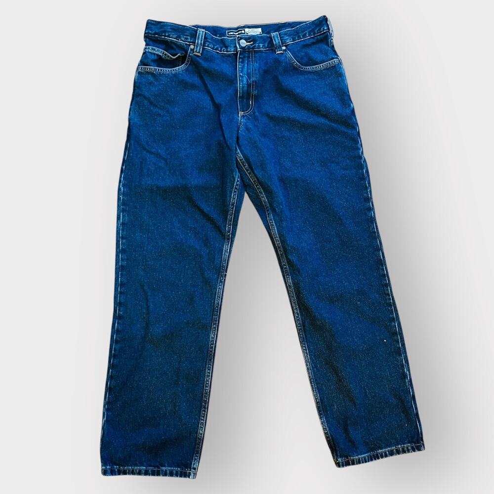 Carharrt Men's Jeans 36X31 Relaxed Fit Blue Denim Straight Leg Five Pocket Style